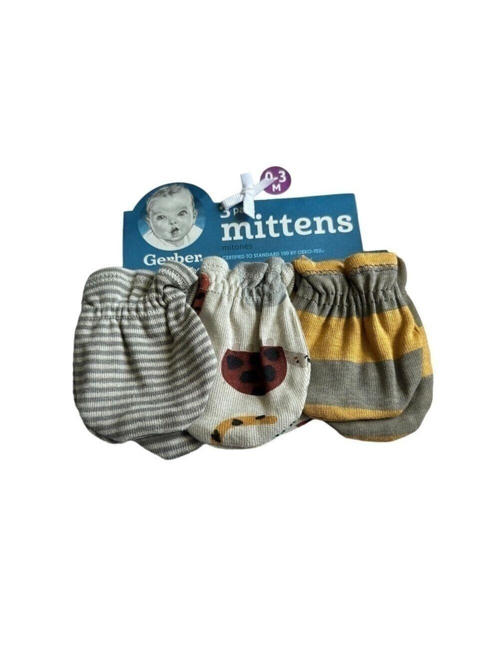 Gerber Baby 3-Pack Mittens 5-Pack Infant Hats‎ - Picture 2 of 6